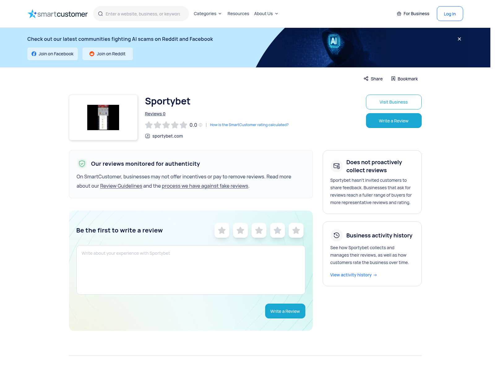Captured user-review context concerning sportybet.com, dated 24 August 2026